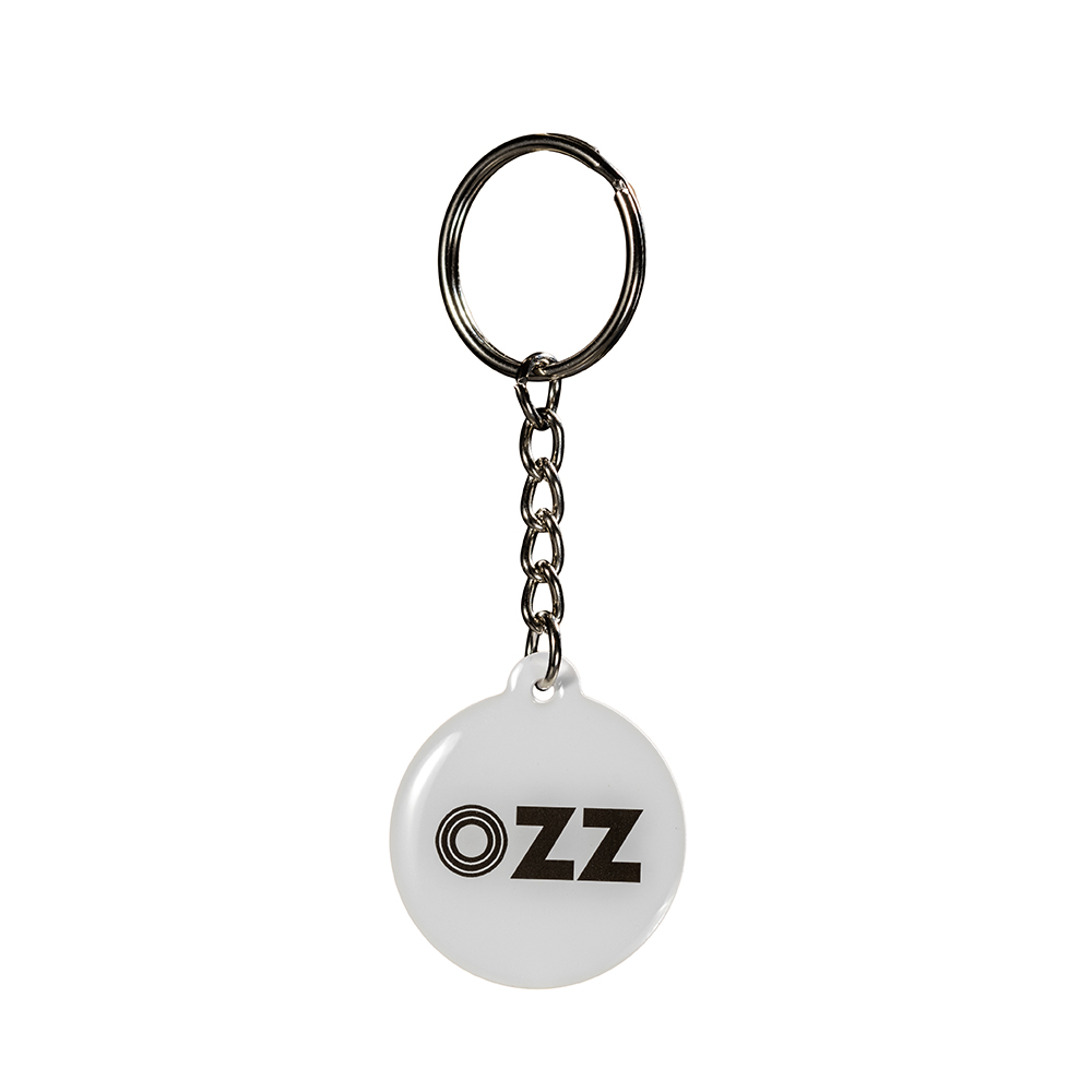 White OZZ Keychain smart business card chip NFC